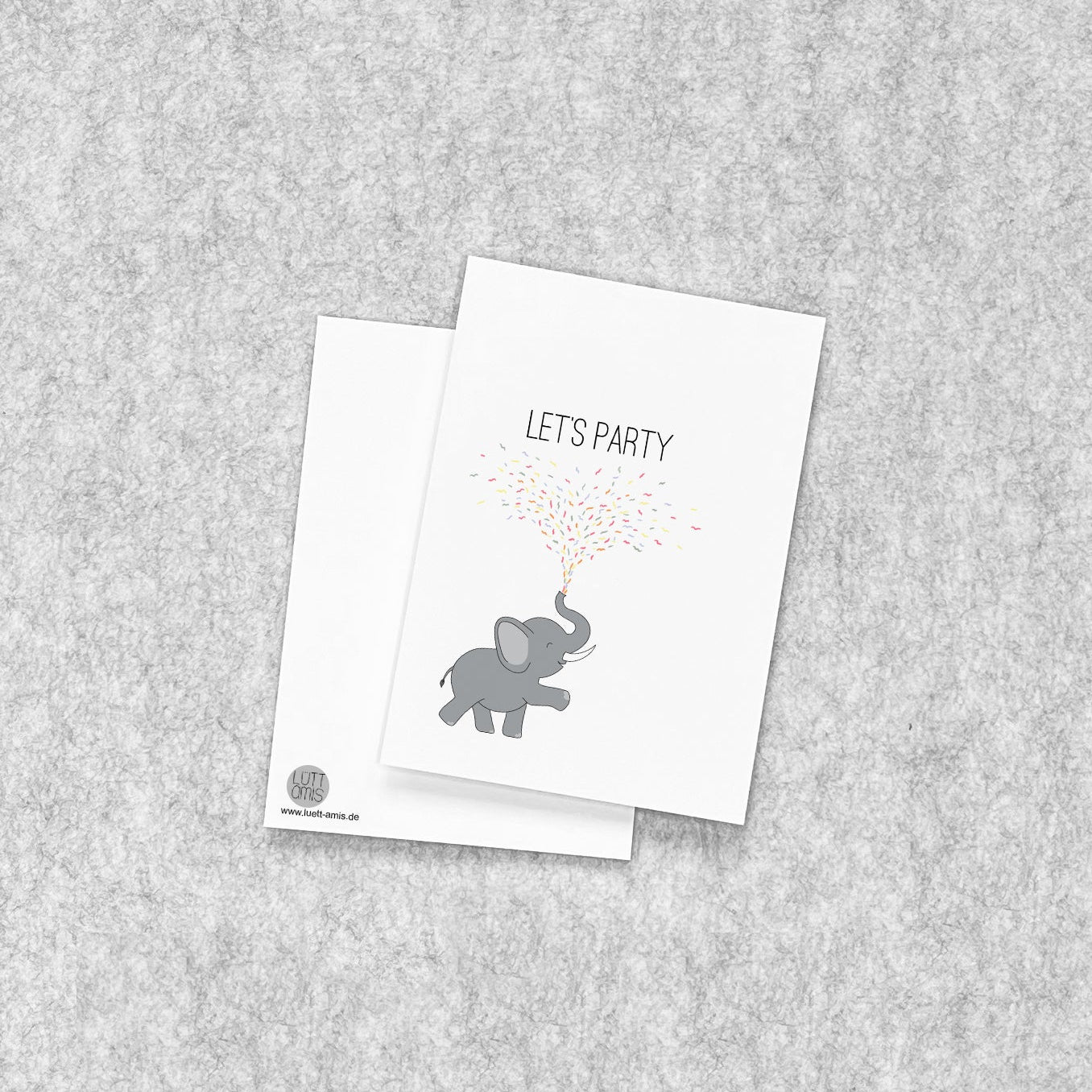 Let’s Party! – Elefant mit Konfetti-Rüssel